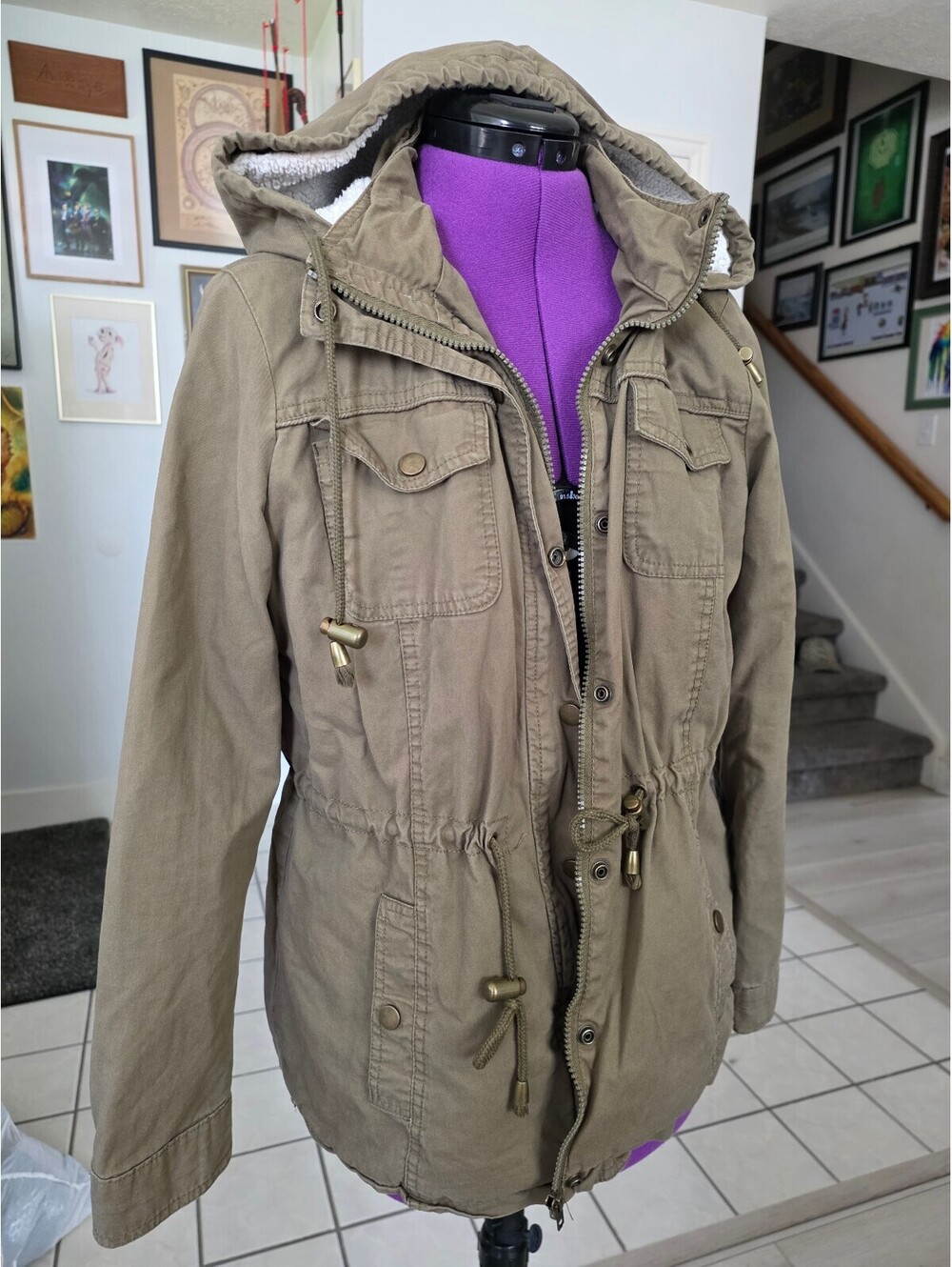 Womens Olive canvas jacket size medium